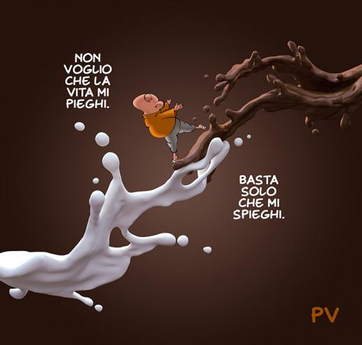 collision of liquid chocolate and milk splash